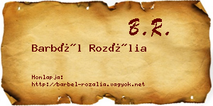 Barbél Rozália névjegykártya
